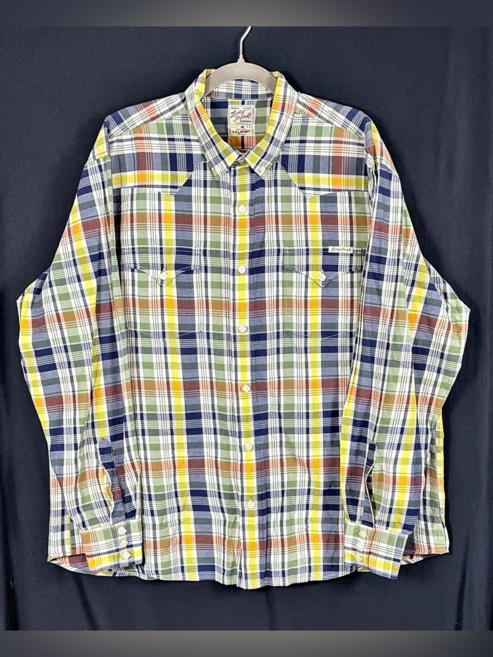 Lucky Brand Plaid Cotton Button Down Size Large Like New western Rodeo Ranchwear
